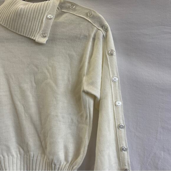 Gitano Vintage Sweater Womens Cowl Neck Button Detailing Nostalgic Ivory No Size - Picture 2 of 9